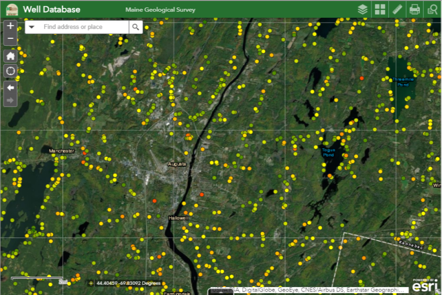 Maine well database map